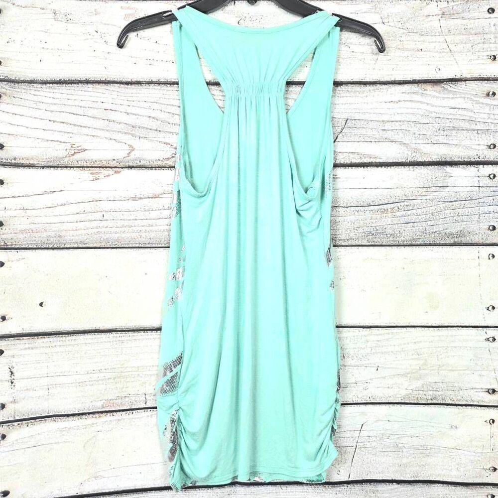 Free Kisses Medium Mint Racerback Tunic Tank Top - Picture 5 of 8